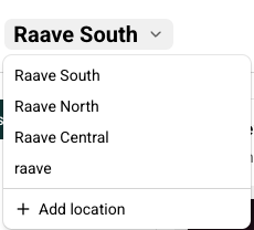Switching between multiple business locations from a dropdown